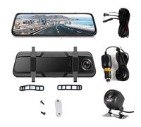Car DVR with Front and Rear Camera, 10 Inch IPS Screen, 170° View Angle, Night Vision, Loop, Parking, Collision Locking, Reversing Assist