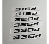 Car Dynamics 330d, 316d, 320d, 325d, 335d, 318d Black Glossy Rear Boot Logo Back Badge Emblem Tuning for E90 E91 E92 E93 F30 F31 F32 F33 F34 (335d)