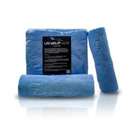 Car Dynamics UltraBuff Microfibre Cloths 3 Pack - 40x40cm, 400-400 GSM Edgeless Dual Pile Car Detailing Cloths for Polishing, Buffing, Wax & Sealant Removal