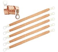 Car Earth Strap, CTRICALVER 19cm Battery Lead Earth Strap, Universal Automotive Heavy Duty Engine Earth Strap Ground Cable Copper, strong and durable.(5pcs)