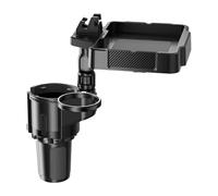 Car Eating Trays, 4 in 1 Multifunctional Removable Tray with Adjustable Base, Cup Holder Tray, for Outdoor Camping Long Travel Picnic Adventures SUV Camper Truck