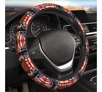 Car Elastic Steering Wheel Cover Universal 15 Inch Vehicle Stretch Steering Wheel Cover Protector American Flag with Cowboy Boots Auto Protective Cover Novelty Car Interior Accessories for Men Women