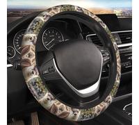 Car Elastic Steering Wheel Cover Universal 15 Inch Vehicle Stretch Steering Wheel Cover Protector Animal Cute Brown Otters Auto Protective Cover Novelty Car Interior Accessories for Men Women