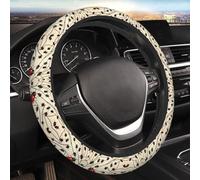 Car Elastic Steering Wheel Cover Universal 15 Inch Vehicle Stretch Steering Wheel Cover Protector Art Ladybug Auto Protective Cover Novelty Car Interior Accessories for Men Women