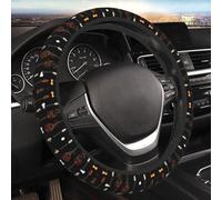 Car Elastic Steering Wheel Cover Universal 15 Inch Vehicle Stretch Steering Wheel Cover Protector Art Guitar Pattern Print Auto Protective Cover Novelty Car Interior Accessories for Men Women