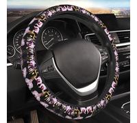 Car Elastic Steering Wheel Cover Universal 15 Inch Vehicle Stretch Steering Wheel Cover Protector Bell Orchid Pattern Auto Protective Cover Novelty Car Interior Accessories for Men Women
