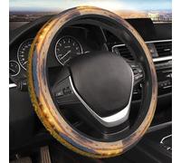 Car Elastic Steering Wheel Cover Universal 15 Inch Vehicle Stretch Steering Wheel Cover Protector Beautiful Sunflower Field Sunset Auto Protective Cover Novelty Car Interior Accessories for Men Women