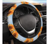 Car Elastic Steering Wheel Cover Universal 15 Inch Vehicle Stretch Steering Wheel Cover Protector Bee on a Sunflower Auto Protective Cover Novelty Car Interior Accessories for Men Women