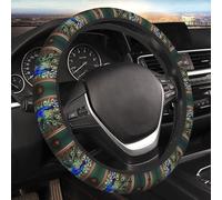 Car Elastic Steering Wheel Cover Universal 15 Inch Vehicle Stretch Steering Wheel Cover Protector Beautiful Peacock Picture Auto Protective Cover Novelty Car Interior Accessories for Men Women