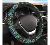 Car Elastic Steering Wheel Cover Universal 15 Inch Vehicle Stretch Steering Wheel Cover Protector Beautiful Peacock Auto Protective Cover Novelty Car Interior Accessories for Men Women