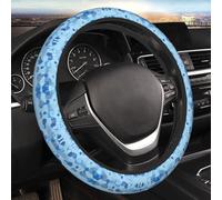 Car Elastic Steering Wheel Cover Universal 15 Inch Vehicle Stretch Steering Wheel Cover Protector Blue Polka Dot Print Auto Protective Cover Novelty Car Interior Accessories for Men Women