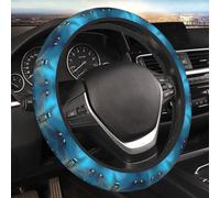 Car Elastic Steering Wheel Cover Universal 15 Inch Vehicle Stretch Steering Wheel Cover Protector Blue Odonata Pattern Auto Protective Cover Novelty Car Interior Accessories for Men Women