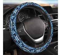 Car Elastic Steering Wheel Cover Universal 15 Inch Vehicle Stretch Steering Wheel Cover Protector Blue Camouflage Auto Protective Cover Novelty Car Interior Accessories for Men Women