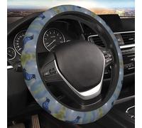 Car Elastic Steering Wheel Cover Universal 15 Inch Vehicle Stretch Steering Wheel Cover Protector Black Crow Birds Auto Protective Cover Novelty Car Interior Accessories for Men Women