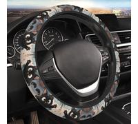 Car Elastic Steering Wheel Cover Universal 15 Inch Vehicle Stretch Steering Wheel Cover Protector Black cat Auto Protective Cover Novelty Car Interior Accessories for Men Women