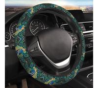 Car Elastic Steering Wheel Cover Universal 15 Inch Vehicle Stretch Steering Wheel Cover Protector Blue Peacock Auto Protective Cover Novelty Car Interior Accessories for Men Women
