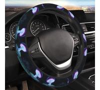 Car Elastic Steering Wheel Cover Universal 15 Inch Vehicle Stretch Steering Wheel Cover Protector Blacklight Mushroom Auto Protective Cover Novelty Car Interior Accessories for Men Women
