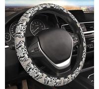 Car Elastic Steering Wheel Cover Universal 15 Inch Vehicle Stretch Steering Wheel Cover Protector Black and White Elephant Auto Protective Cover Novelty Car Interior Accessories for Men Women