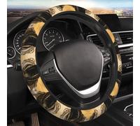 Car Elastic Steering Wheel Cover Universal 15 Inch Vehicle Stretch Steering Wheel Cover Protector Black Bandana Pattern Auto Protective Cover Novelty Car Interior Accessories for Men Women
