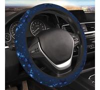 Car Elastic Steering Wheel Cover Universal 15 Inch Vehicle Stretch Steering Wheel Cover Protector Blue Galaxy Pattern Auto Protective Cover Novelty Car Interior Accessories for Men Women