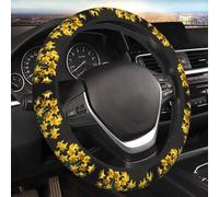 Car Elastic Steering Wheel Cover Universal 15 Inch Vehicle Stretch Steering Wheel Cover Protector Bouquet of Daffodil Auto Protective Cover Novelty Car Interior Accessories for Men Women