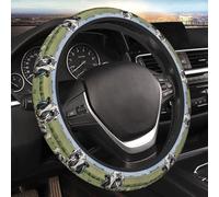 Car Elastic Steering Wheel Cover Universal 15 Inch Vehicle Stretch Steering Wheel Cover Protector Cartoon Milk Cows Auto Protective Cover Novelty Car Interior Accessories for Men Women