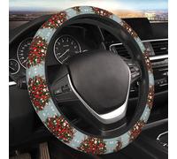 Car Elastic Steering Wheel Cover Universal 15 Inch Vehicle Stretch Steering Wheel Cover Protector Cow Deer Trees Christmas Auto Protective Cover Novelty Car Interior Accessories for Men Women