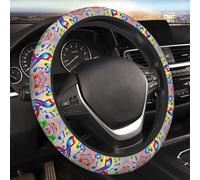 Car Elastic Steering Wheel Cover Universal 15 Inch Vehicle Stretch Steering Wheel Cover Protector Colorful Music Auto Protective Cover Novelty Car Interior Accessories for Men Women