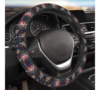 Car Elastic Steering Wheel Cover Universal 15 Inch Vehicle Stretch Steering Wheel Cover Protector Colorful Boho Floral Auto Protective Cover Novelty Car Interior Accessories for Men Women