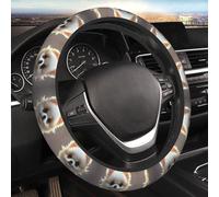 Car Elastic Steering Wheel Cover Universal 15 Inch Vehicle Stretch Steering Wheel Cover Protector Cute Pomeranian Auto Protective Cover Novelty Car Interior Accessories for Men Women