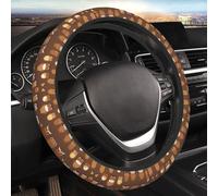 Car Elastic Steering Wheel Cover Universal 15 Inch Vehicle Stretch Steering Wheel Cover Protector Cute Brown Cartoon Owl Auto Protective Cover Novelty Car Interior Accessories for Men Women