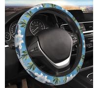 Car Elastic Steering Wheel Cover Universal 15 Inch Vehicle Stretch Steering Wheel Cover Protector Dolphins and Palm Trees Auto Protective Cover Novelty Car Interior Accessories for Men Women