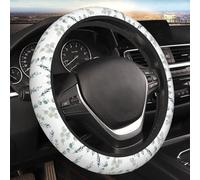 Car Elastic Steering Wheel Cover Universal 15 Inch Vehicle Stretch Steering Wheel Cover Protector Eucalyptus Leaves2 Auto Protective Cover Novelty Car Interior Accessories for Men Women