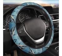 Car Elastic Steering Wheel Cover Universal 15 Inch Vehicle Stretch Steering Wheel Cover Protector Great White Shark Opens Mouth Auto Protective Cover Novelty Car Interior Accessories for Men Women