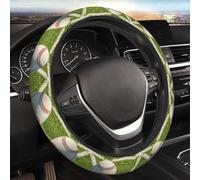 Car Elastic Steering Wheel Cover Universal 15 Inch Vehicle Stretch Steering Wheel Cover Protector Green Baseball Field Backdrop Auto Protective Cover Novelty Car Interior Accessories for Men Women
