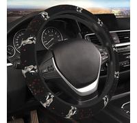 Car Elastic Steering Wheel Cover Universal 15 Inch Vehicle Stretch Steering Wheel Cover Protector Lovers Skull Auto Protective Cover Novelty Car Interior Accessories for Men Women