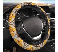 Car Elastic Steering Wheel Cover Universal 15 Inch Vehicle Stretch Steering Wheel Cover Protector Orange Slices Auto Protective Cover Novelty Car Interior Accessories for Men Women