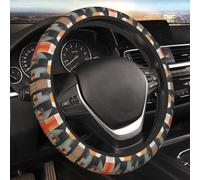 Car Elastic Steering Wheel Cover Universal 15 Inch Vehicle Stretch Steering Wheel Cover Protector Orange Red Eyes Cat Auto Protective Cover Novelty Car Interior Accessories for Men Women