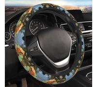 Car Elastic Steering Wheel Cover Universal 15 Inch Vehicle Stretch Steering Wheel Cover Protector Orange Frog Auto Protective Cover Novelty Car Interior Accessories for Men Women