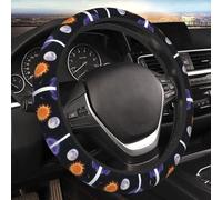 Car Elastic Steering Wheel Cover Universal 15 Inch Vehicle Stretch Steering Wheel Cover Protector Orange Sun and Moon Auto Protective Cover Novelty Car Interior Accessories for Men Women