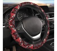 Car Elastic Steering Wheel Cover Universal 15 Inch Vehicle Stretch Steering Wheel Cover Protector Red Camouflage Auto Protective Cover Novelty Car Interior Accessories for Men Women
