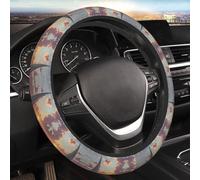 Car Elastic Steering Wheel Cover Universal 15 Inch Vehicle Stretch Steering Wheel Cover Protector Sailboat and Sunset Auto Protective Cover Novelty Car Interior Accessories for Men Women