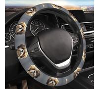 Car Elastic Steering Wheel Cover Universal 15 Inch Vehicle Stretch Steering Wheel Cover Protector Shih Tzu Dog Auto Protective Cover Novelty Car Interior Accessories for Men Women