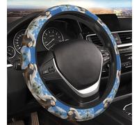 Car Elastic Steering Wheel Cover Universal 15 Inch Vehicle Stretch Steering Wheel Cover Protector There is a Dolphin Jumping Auto Protective Cover Novelty Car Interior Accessories for Men Women