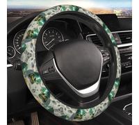 Car Elastic Steering Wheel Cover Universal 15 Inch Vehicle Stretch Steering Wheel Cover Protector Two Turtles and Shells Auto Protective Cover Novelty Car Interior Accessories for Men Women