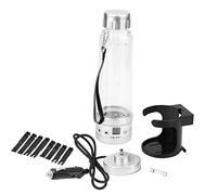 Car Electric Kettle 12V 24V Portable Travel Heated Cup Water Heater with Intelligent Control for Boiling Water Keeping Warm Universal Fit Black Silver 280ml (Silver)