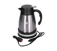 Car Electric Kettle, 24V 1200ml Car Water Heater Pot Portable Stainless Steel Water Heater Bottle with Base for Travel Car Truck (White)