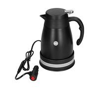 Car Electric Kettle, 24V 1200ml Car Water Heater Pot Portable Stainless Steel Water Heater Bottle with Base for Travel Car Truck (Matte Black)