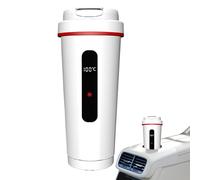 Car Electric Kettle, Stainless Steel Heater, 3.54x8.46 Inches Thermostatic Heating Cup, Instant Boiling Bottle for Water Coffee Tea Milk During Travel Picnic Kitchen Boat Truck SUV Dorm or Airplane