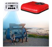 Car Electric RV Rooftop Air Conditioner 12V Portable Parking Dc Air Conditioning For SUV Motorhome Truck Camper Van Caravans Minivans(Red)